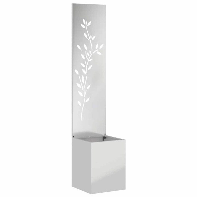 vidaXL Οθόνη Ιδιωτικότητας Κήπου Floral Ασημί 32 x 32 x 150 εκ