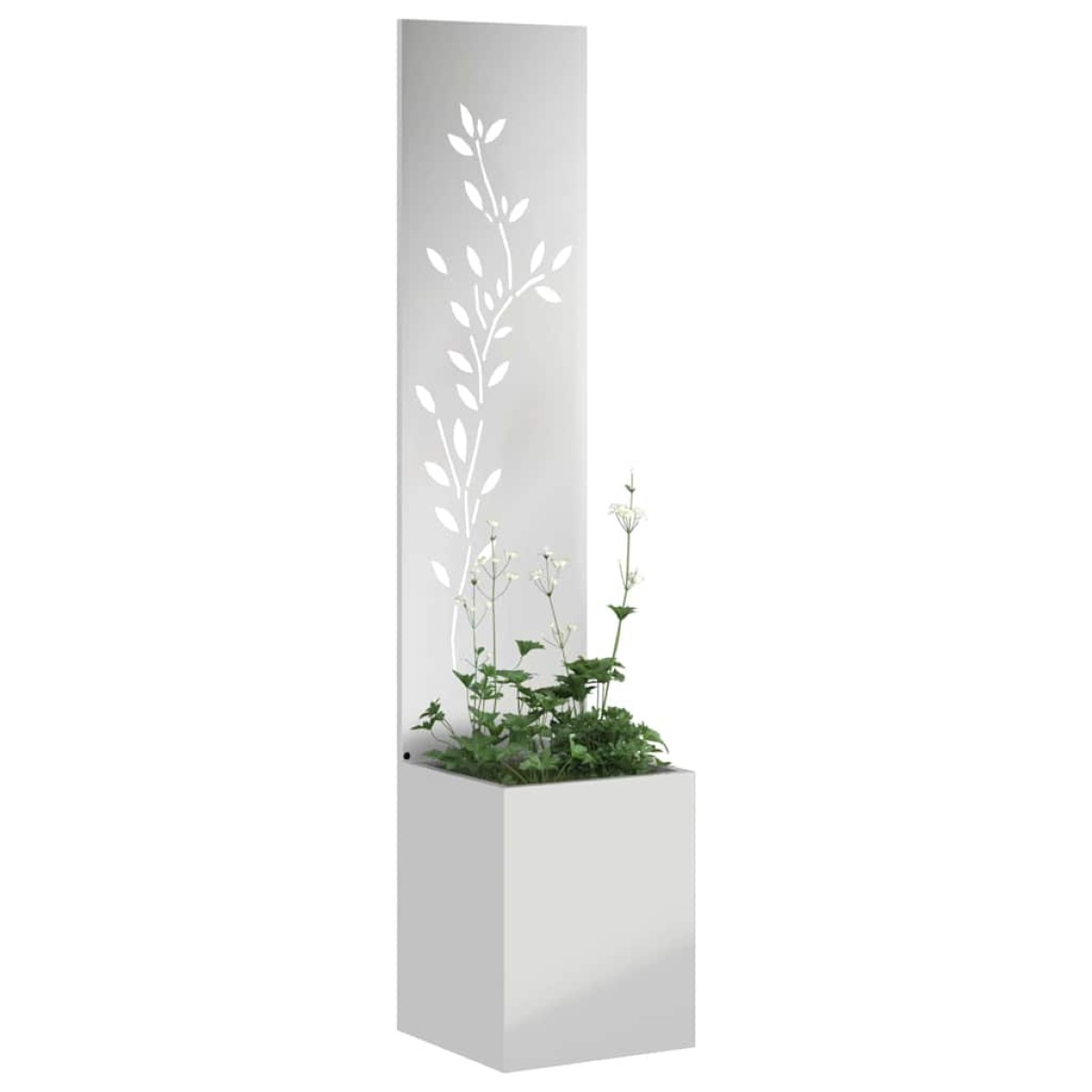 vidaXL Οθόνη Ιδιωτικότητας Κήπου Floral Ασημί 32 x 32 x 150 εκ