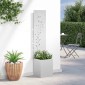 vidaXL Οθόνη Ιδιωτικότητας Κήπου Floral Ασημί 32 x 32 x 150 εκ