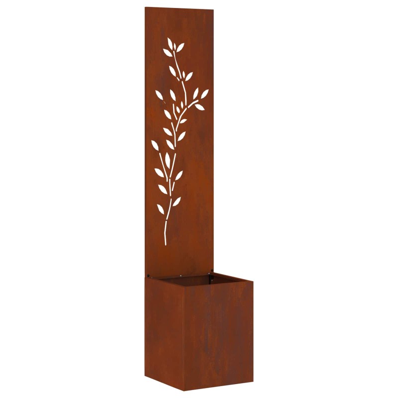 vidaXL Οθόνη Ιδιωτικότητας Κήπου Floral Σκ rusty 32 x 32 x 150 εκ