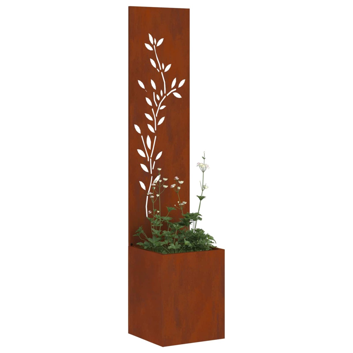 vidaXL Οθόνη Ιδιωτικότητας Κήπου Floral Σκ rusty 32 x 32 x 150 εκ