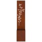 vidaXL Οθόνη Ιδιωτικότητας Κήπου Floral Σκ rusty 32 x 32 x 150 εκ