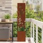 vidaXL Οθόνη Ιδιωτικότητας Κήπου Floral Σκ rusty 32 x 32 x 150 εκ