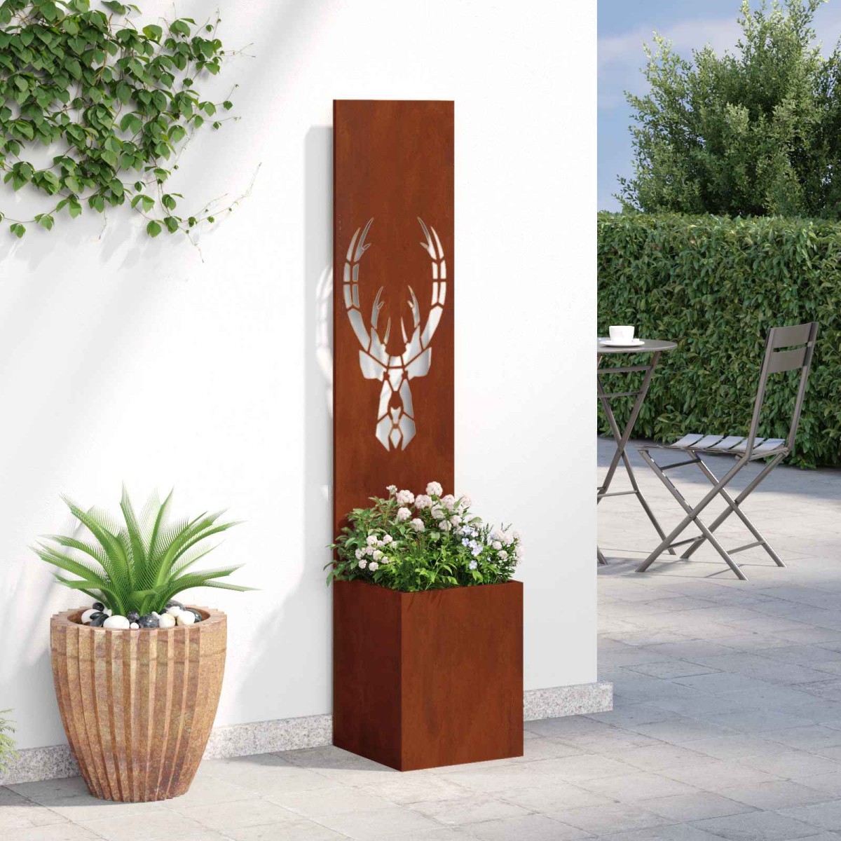 vidaXL Οθόνη Ιδιωτικότητας Κήπου Σκ rusty 32 x 32 x 150 εκ