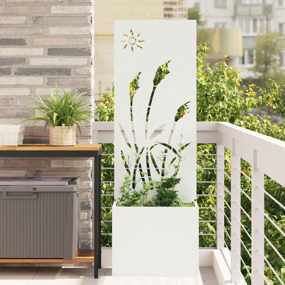 vidaXL Οθόνη Ιδιωτικότητας Κήπου Λευκό 50 x 32 x 150 εκ
