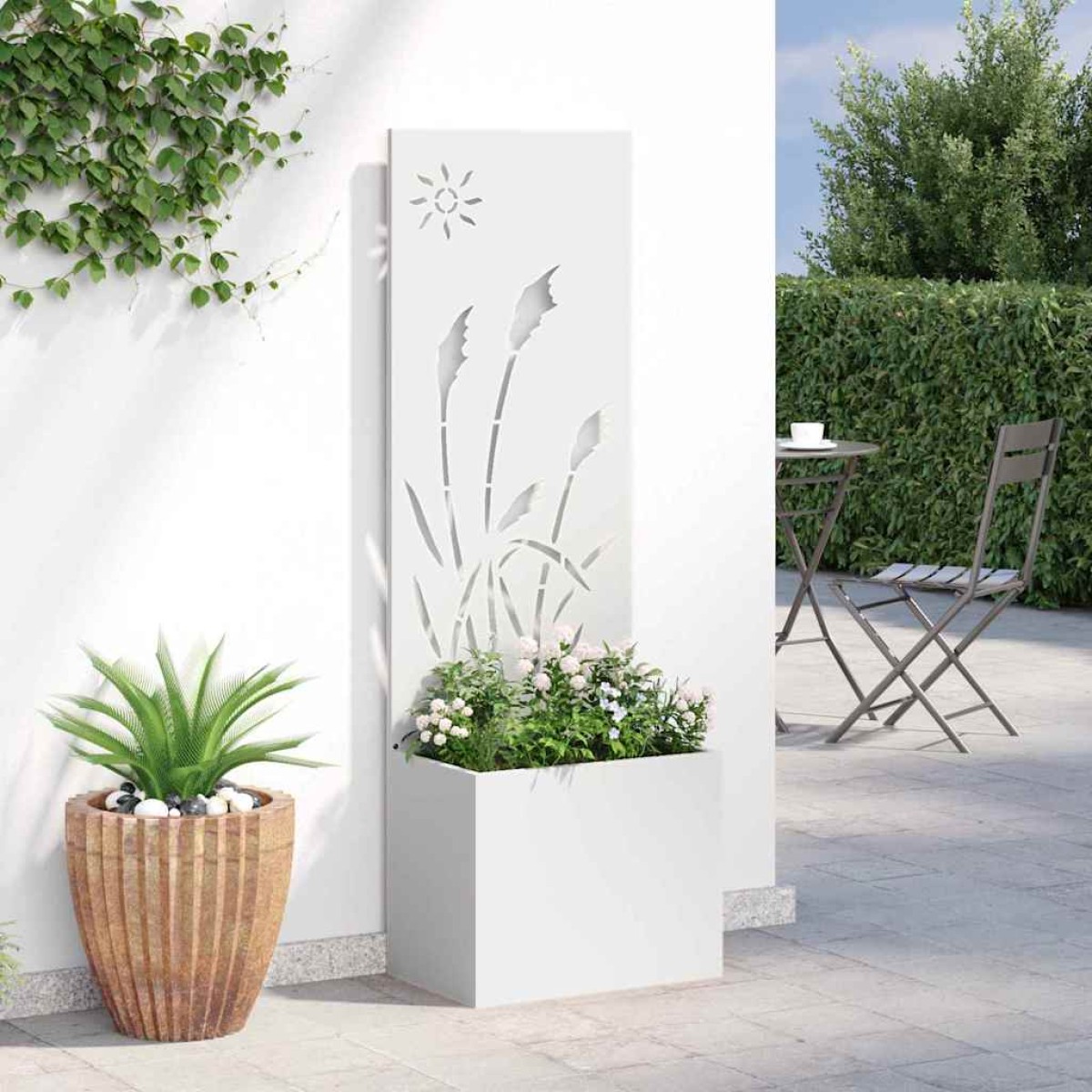 vidaXL Οθόνη Ιδιωτικότητας Κήπου Λευκό 50 x 32 x 150 εκ