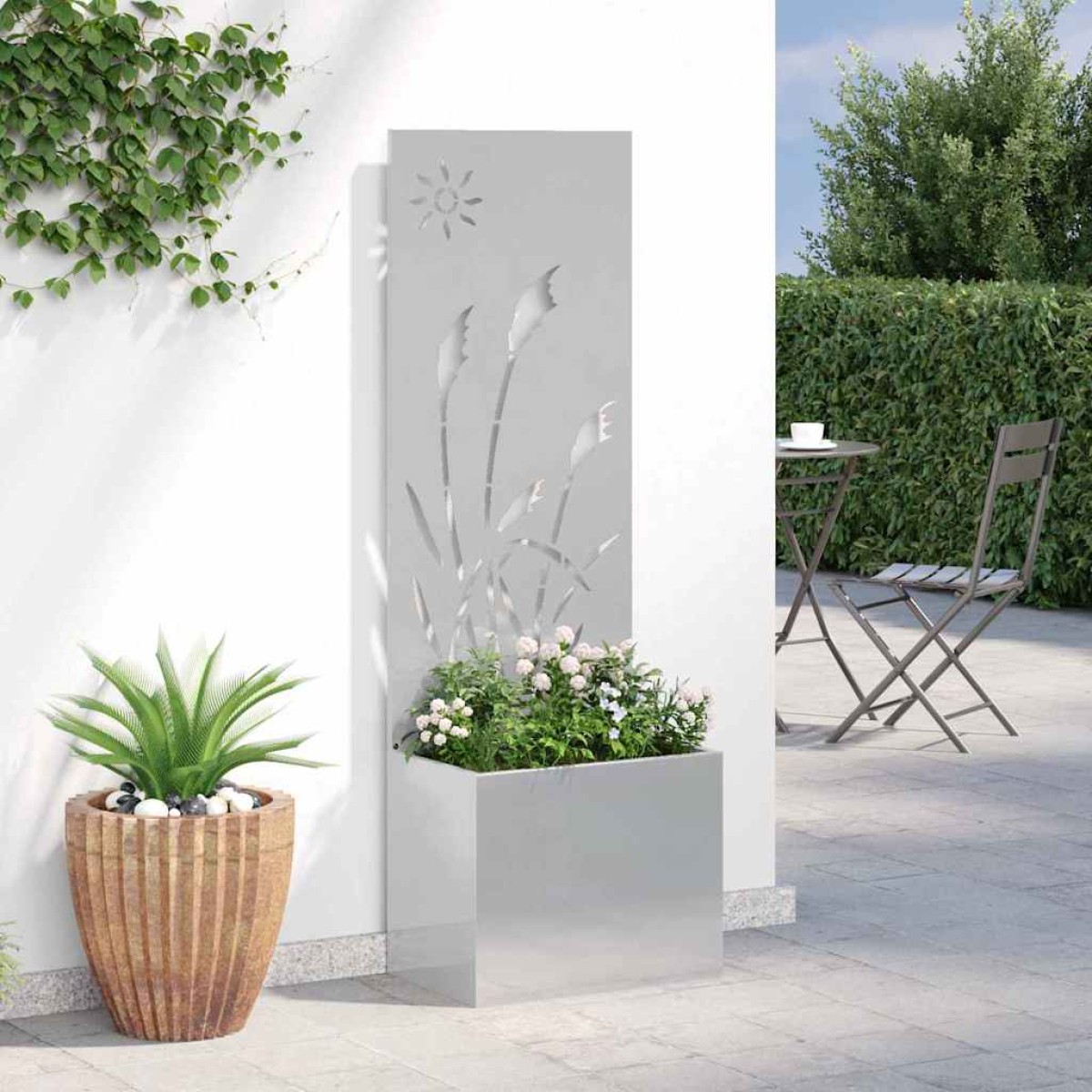 vidaXL Οθόνη Ιδιωτικότητας Κήπου Ασημί 50 x 32 x 150 εκ