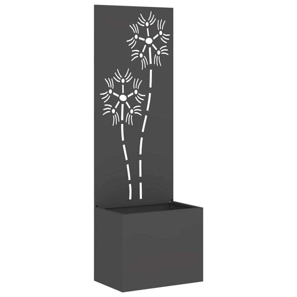 vidaXL Οθόνη Ιδιωτικότητας Κήπου Floral Μαύρο 50 x 32 x 150 εκ