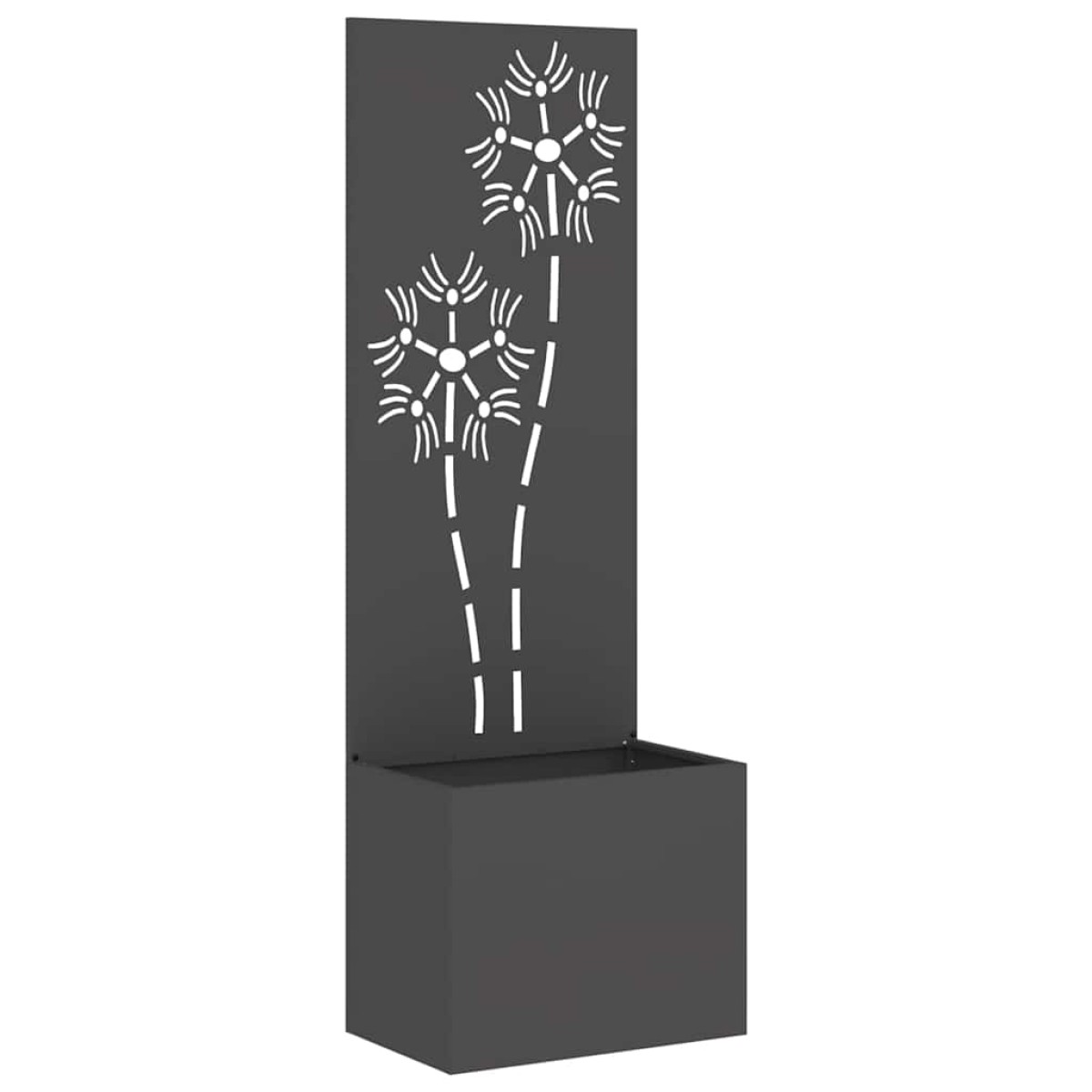 vidaXL Οθόνη Ιδιωτικότητας Κήπου Floral Μαύρο 50 x 32 x 150 εκ
