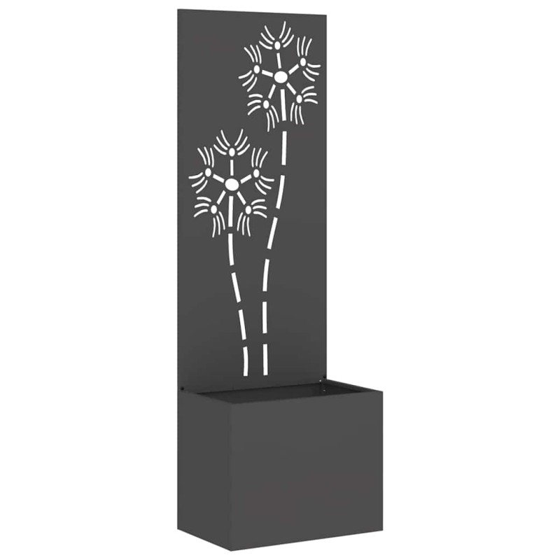 vidaXL Οθόνη Ιδιωτικότητας Κήπου Floral Μαύρο 50 x 32 x 150 εκ