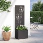 vidaXL Οθόνη Ιδιωτικότητας Κήπου Floral Μαύρο 50 x 32 x 150 εκ