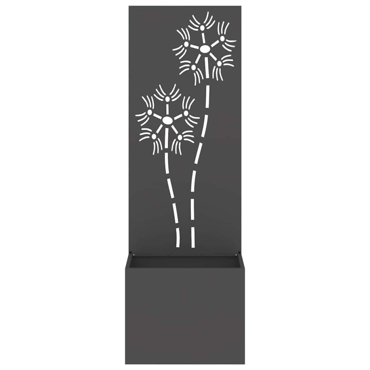 vidaXL Οθόνη Ιδιωτικότητας Κήπου Floral Μαύρο 50 x 32 x 150 εκ