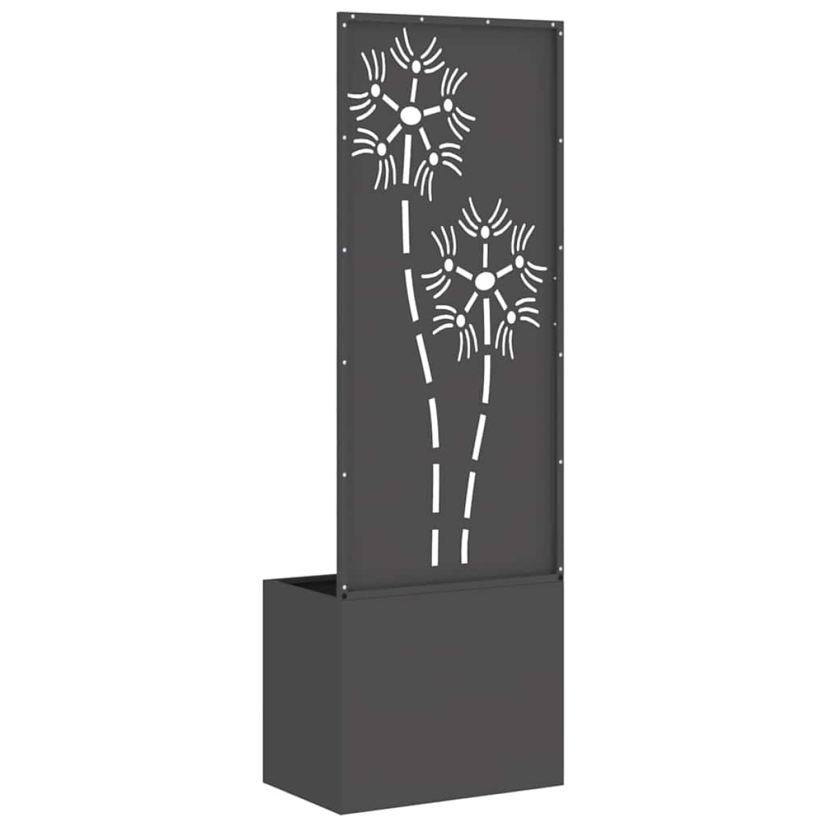 vidaXL Οθόνη Ιδιωτικότητας Κήπου Floral Μαύρο 50 x 32 x 150 εκ