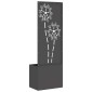 vidaXL Οθόνη Ιδιωτικότητας Κήπου Floral Μαύρο 50 x 32 x 150 εκ