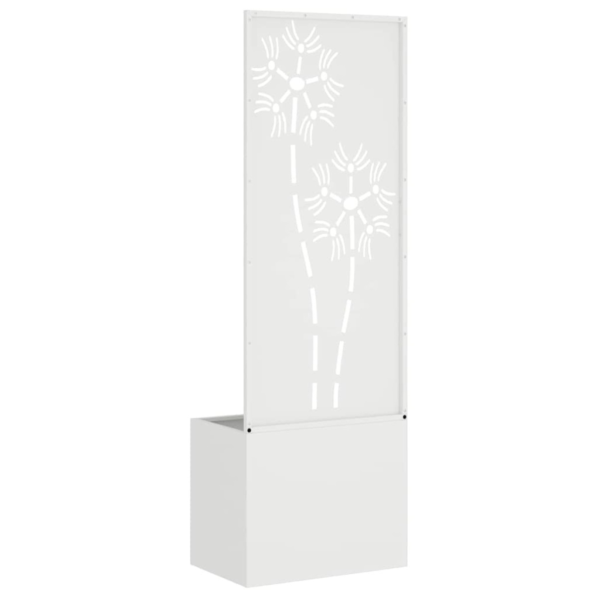 vidaXL Οθόνη Ιδιωτικότητας Κήπου Floral Λευκό 50 x 32 x 150 εκ