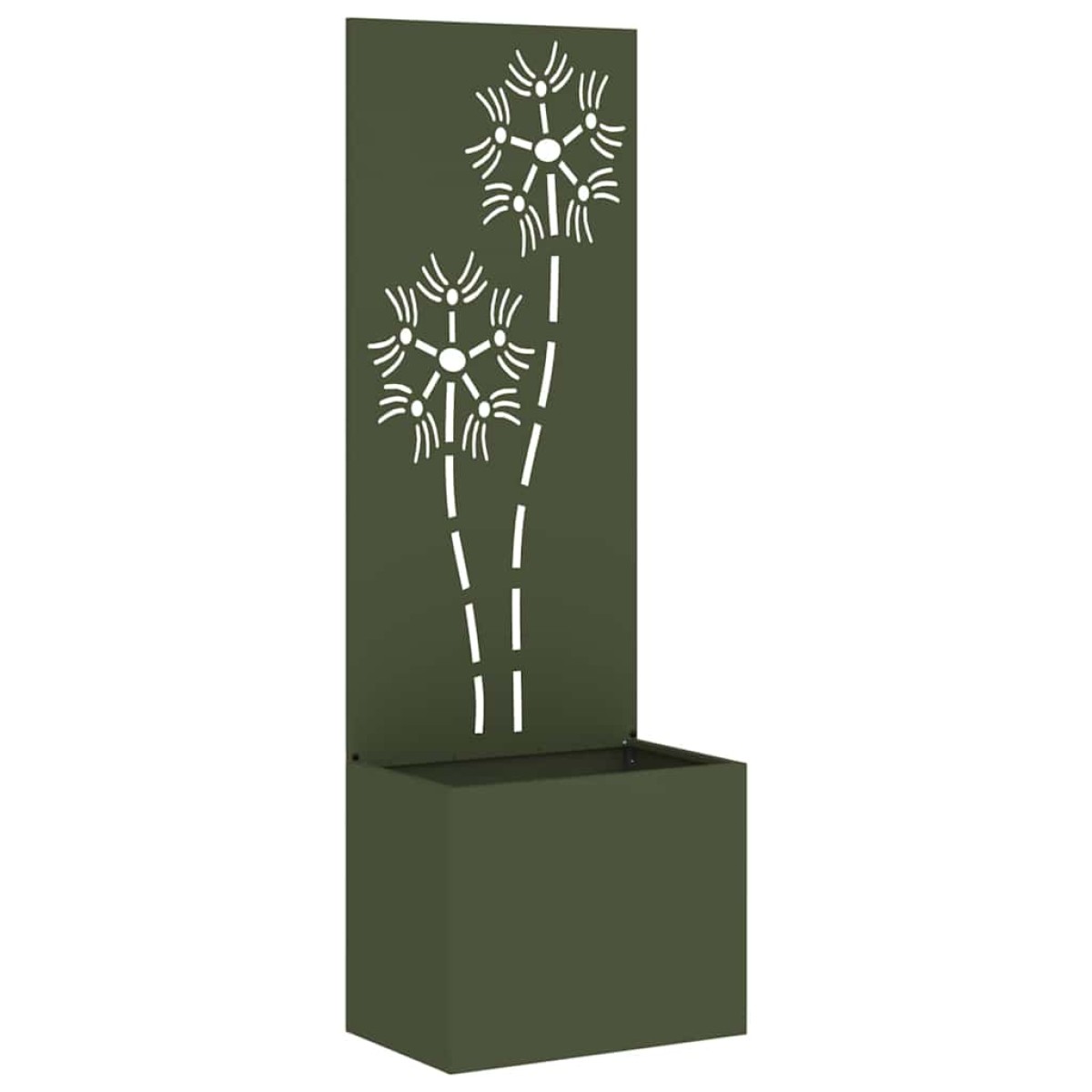 vidaXL Οθόνη Ιδιωτικότητας Κήπου Floral Λαδί 50 x 32 x 150 εκ