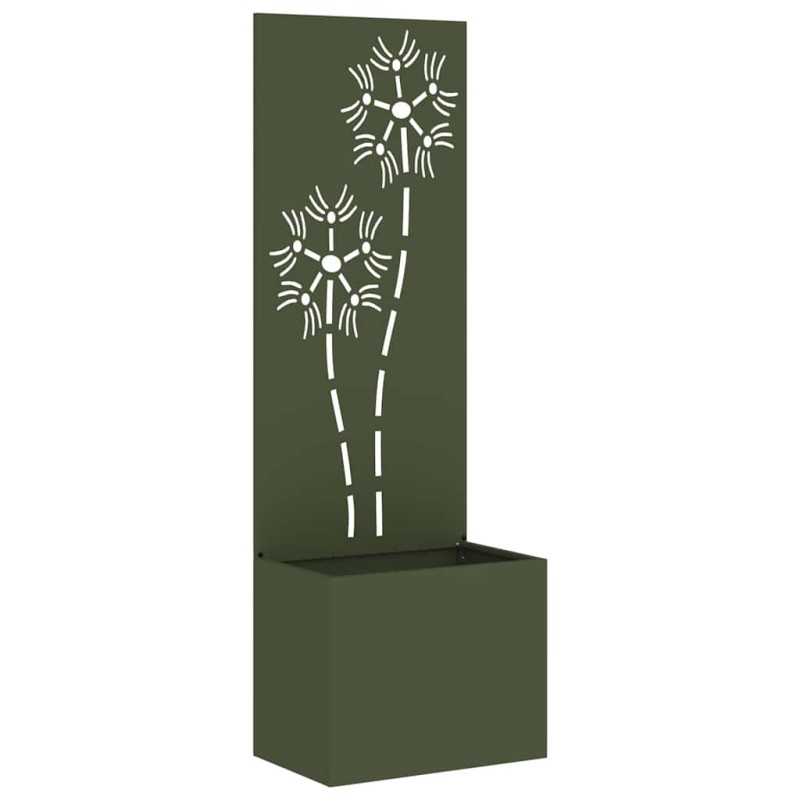 vidaXL Οθόνη Ιδιωτικότητας Κήπου Floral Λαδί 50 x 32 x 150 εκ
