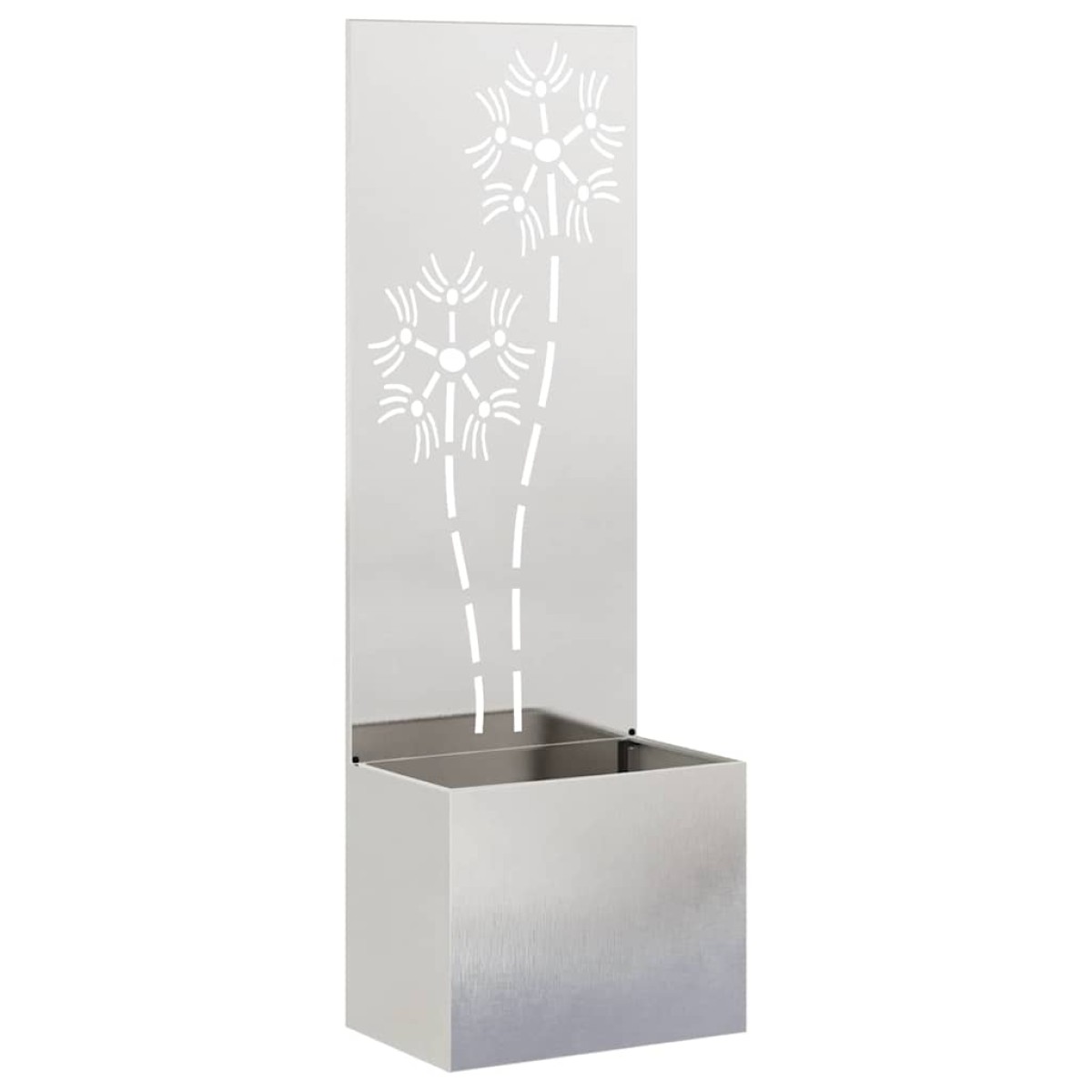 vidaXL Οθόνη Ιδιωτικότητας Κήπου Floral Ασημί 50 x 32 x 150 εκ