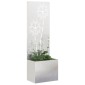 vidaXL Οθόνη Ιδιωτικότητας Κήπου Floral Ασημί 50 x 32 x 150 εκ