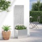 vidaXL Οθόνη Ιδιωτικότητας Κήπου Floral Ασημί 50 x 32 x 150 εκ