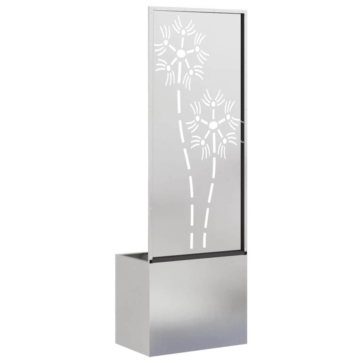 vidaXL Οθόνη Ιδιωτικότητας Κήπου Floral Ασημί 50 x 32 x 150 εκ