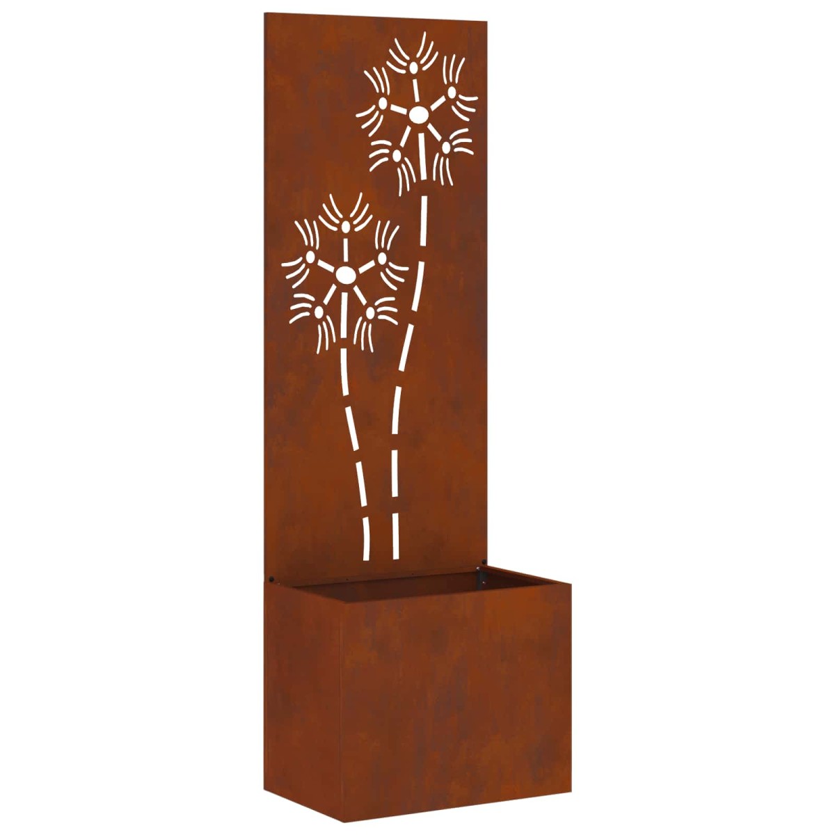 vidaXL Οθόνη Ιδιωτικότητας Κήπου Floral Σκ rusty 50 x 32 x 150 εκ