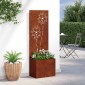 vidaXL Οθόνη Ιδιωτικότητας Κήπου Floral Σκ rusty 50 x 32 x 150 εκ