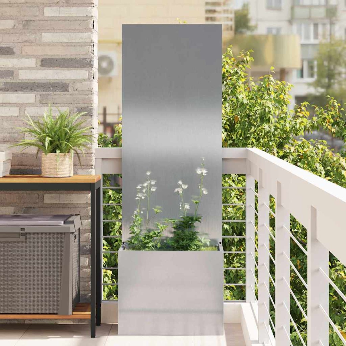 vidaXL Οθόνη Ιδιωτικότητας Κήπου Ασημί 50 x 32 x 150 εκ