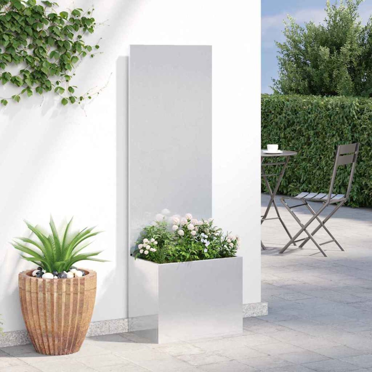 vidaXL Οθόνη Ιδιωτικότητας Κήπου Ασημί 50 x 32 x 150 εκ