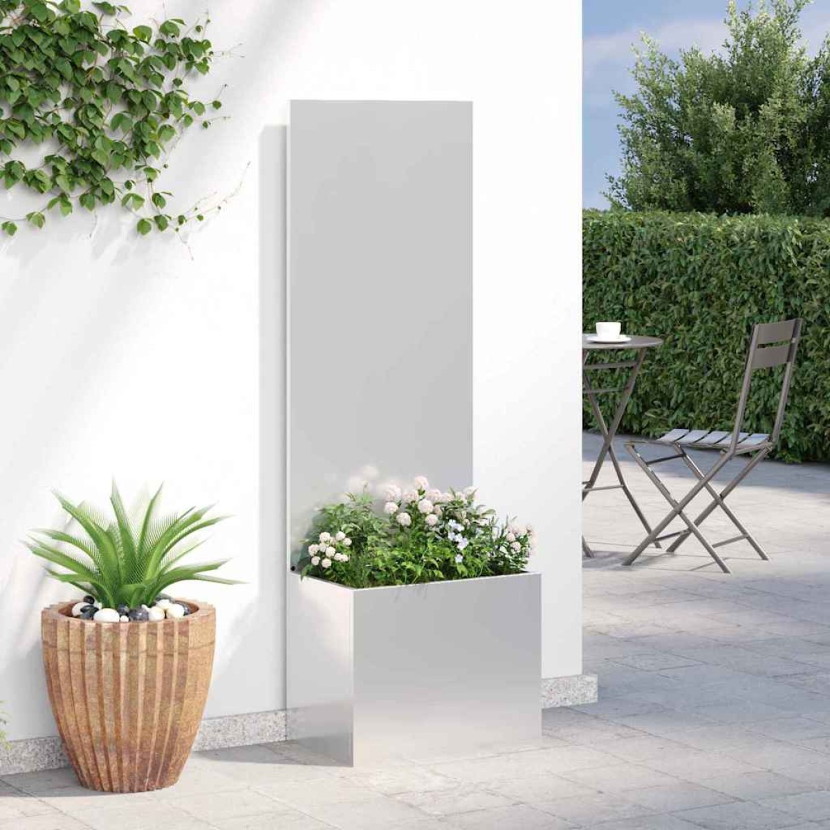 vidaXL Οθόνη Ιδιωτικότητας Κήπου Ασημί 50 x 32 x 150 εκ