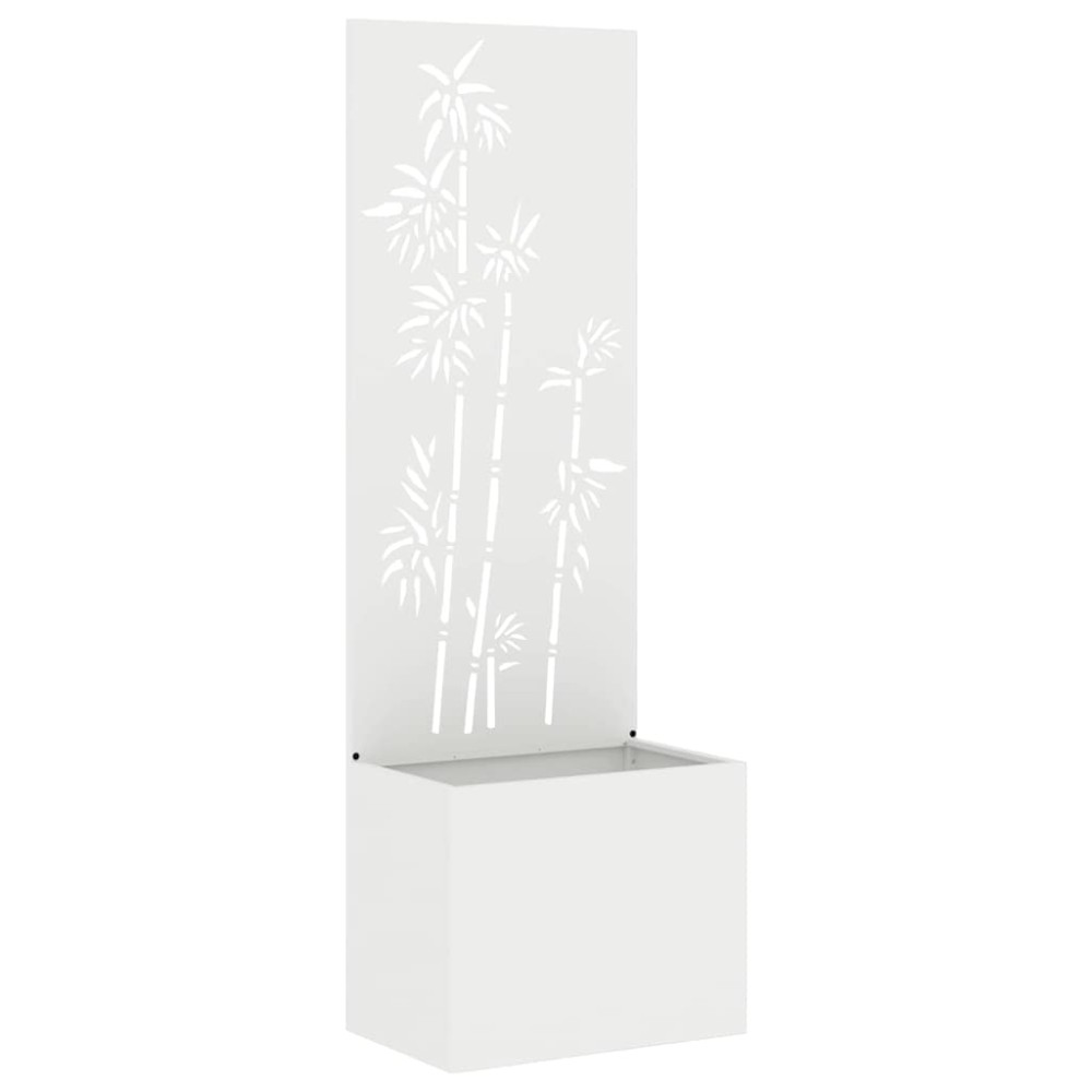 vidaXL Οθόνη Ιδιωτικότητας Κήπου Floral Λευκό 50 x 32 x 150 εκ