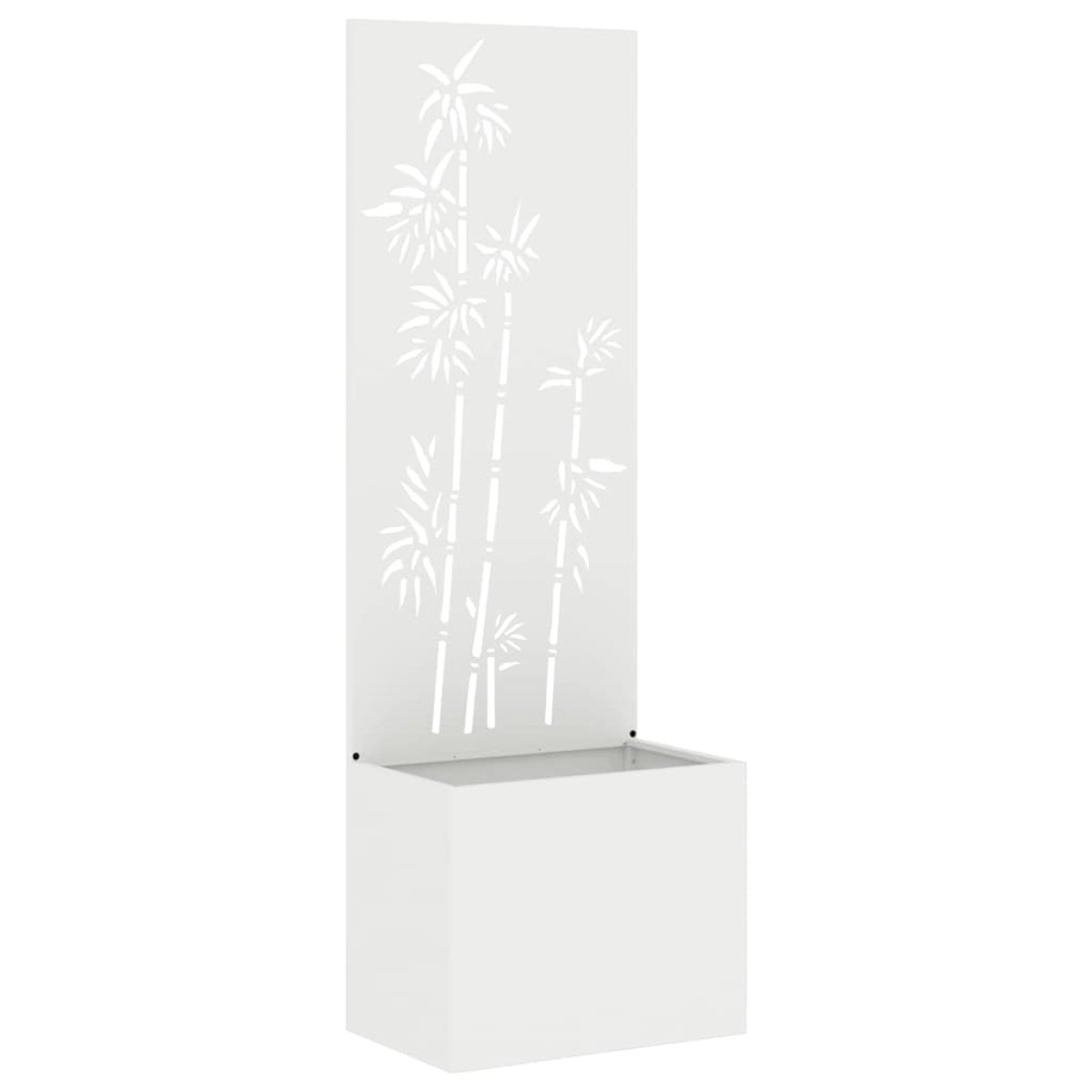 vidaXL Οθόνη Ιδιωτικότητας Κήπου Floral Λευκό 50 x 32 x 150 εκ