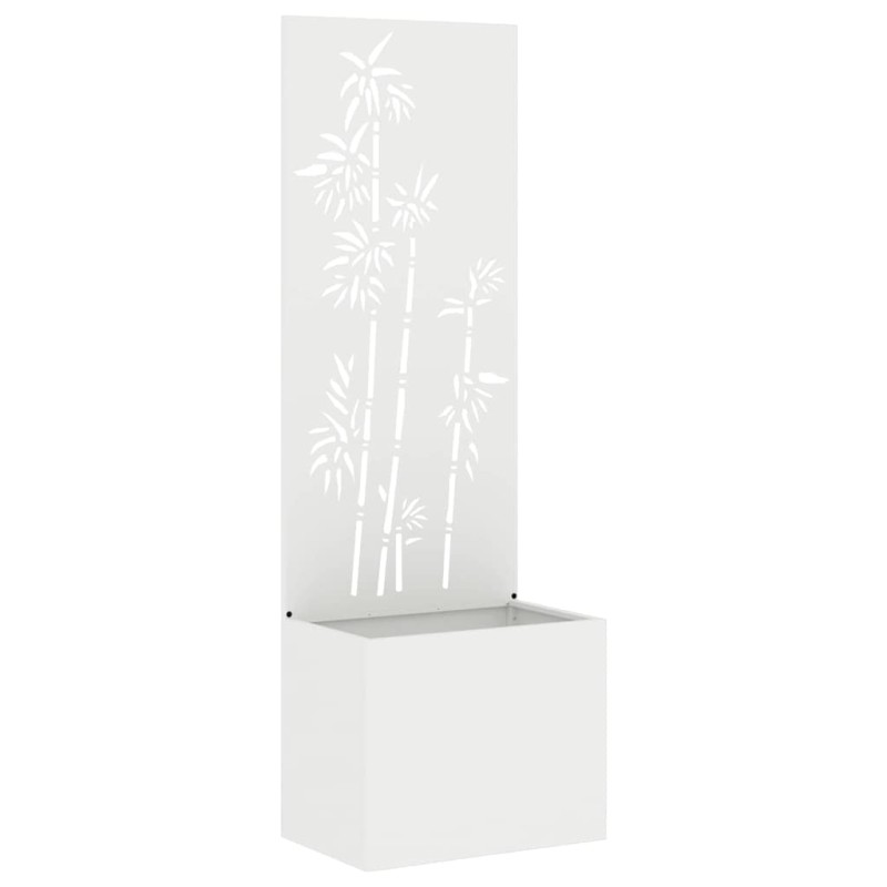 vidaXL Οθόνη Ιδιωτικότητας Κήπου Floral Λευκό 50 x 32 x 150 εκ