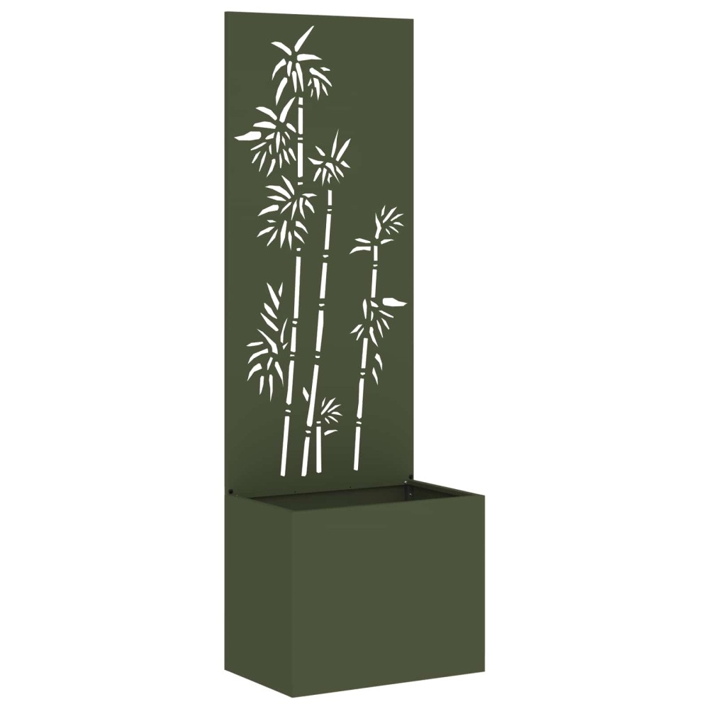 vidaXL Οθόνη Ιδιωτικότητας Κήπου Floral Λαδί 50 x 32 x 150 εκ