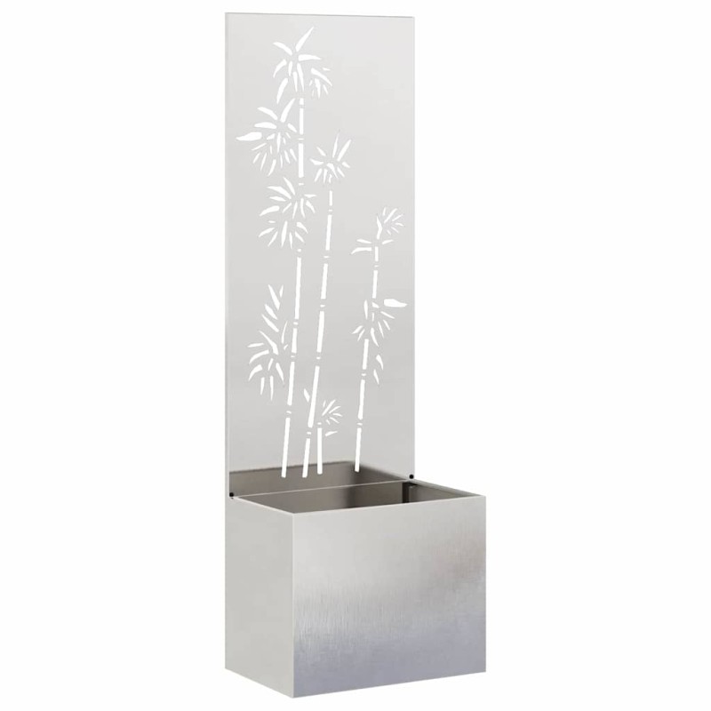 vidaXL Οθόνη Ιδιωτικότητας Κήπου Floral Ασημί 50 x 32 x 150 εκ