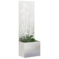 vidaXL Οθόνη Ιδιωτικότητας Κήπου Floral Ασημί 50 x 32 x 150 εκ