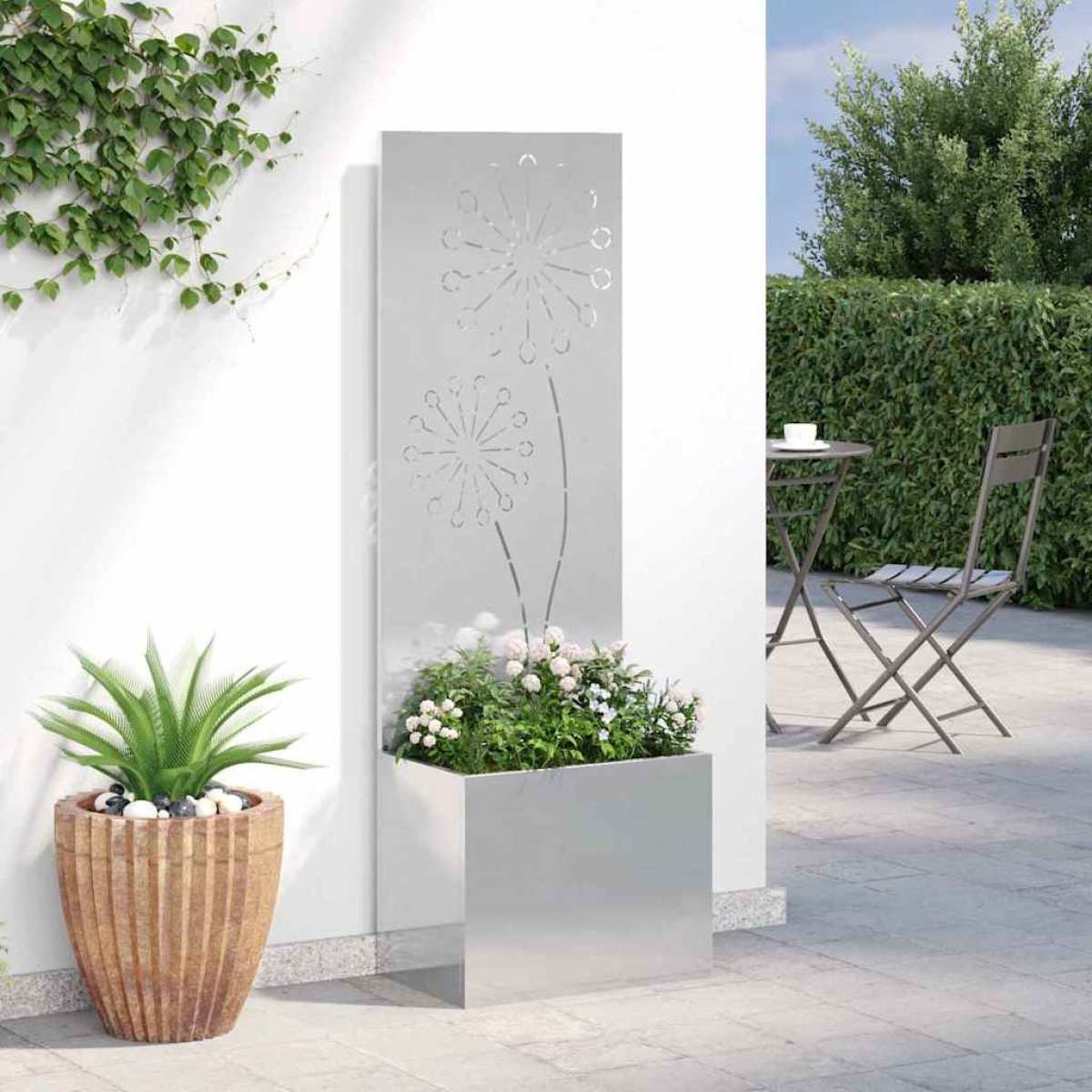 vidaXL Οθόνη Ιδιωτικότητας Κήπου Ασημί 50 x 32 x 150 εκ