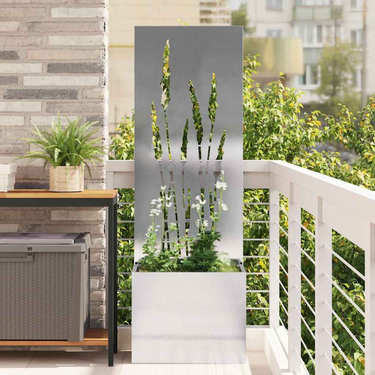 vidaXL Οθόνη Ιδιωτικότητας Κήπου Ασημί 50 x 32 x 150 εκ