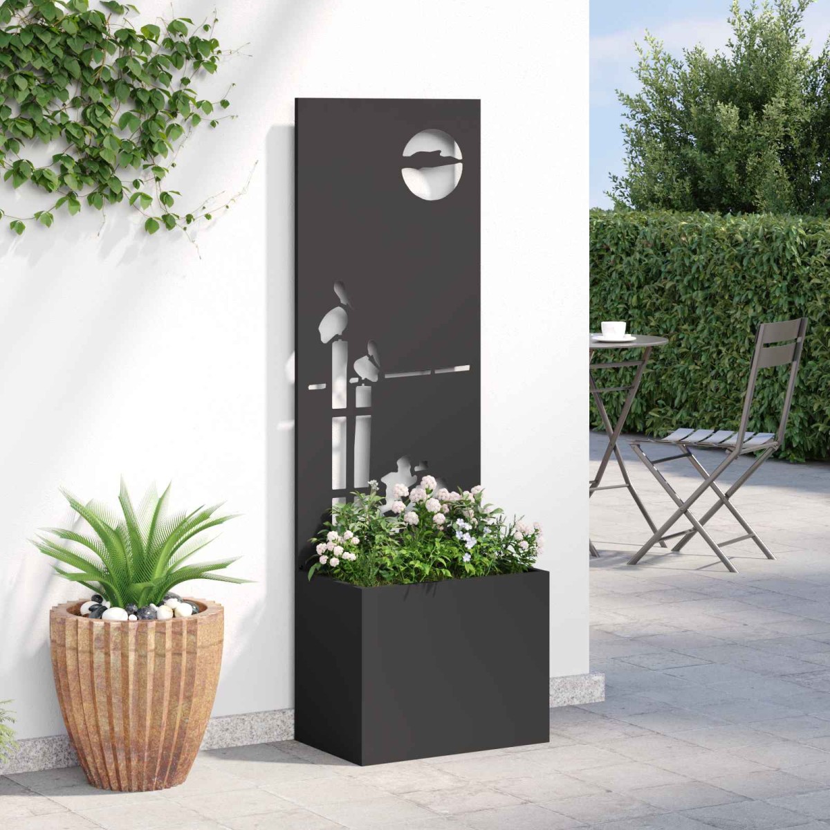 vidaXL Οθόνη Ιδιωτικότητας Κήπου Μαύρο 50 x 32 x 150 εκ