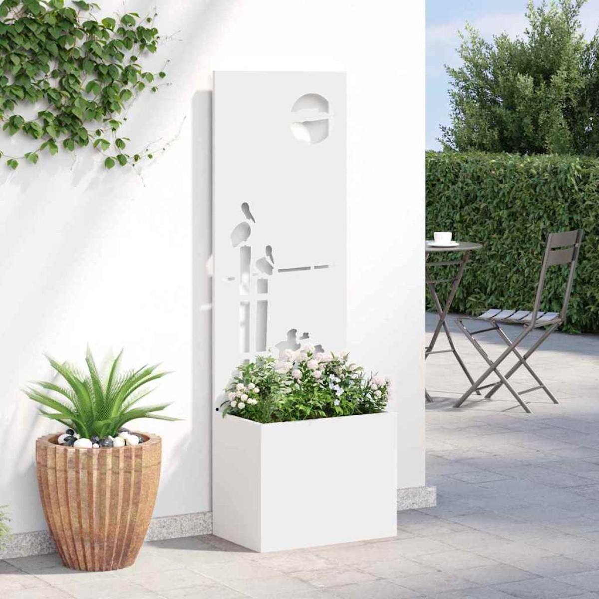 vidaXL Οθόνη Ιδιωτικότητας Κήπου Λευκό 50 x 32 x 150 εκ