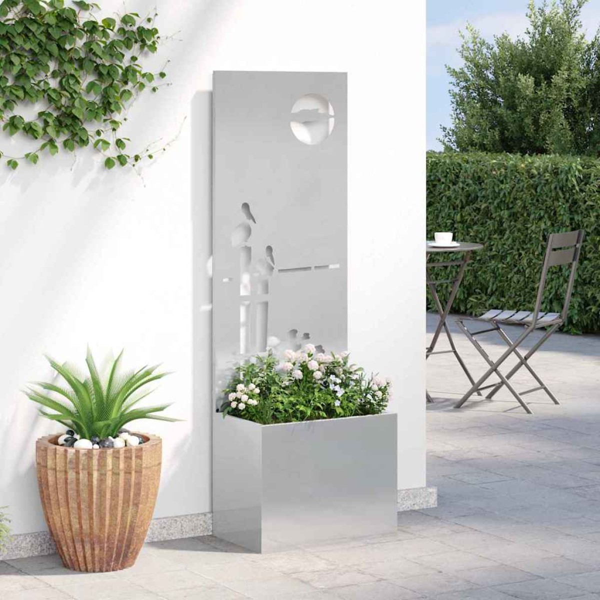 vidaXL Οθόνη Ιδιωτικότητας Κήπου Ασημί 50 x 32 x 150 εκ