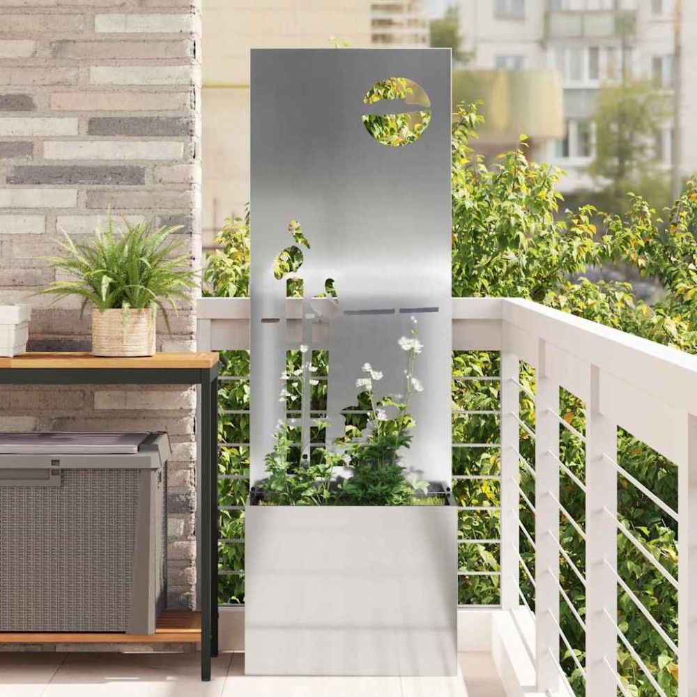 vidaXL Οθόνη Ιδιωτικότητας Κήπου Ασημί 50 x 32 x 150 εκ