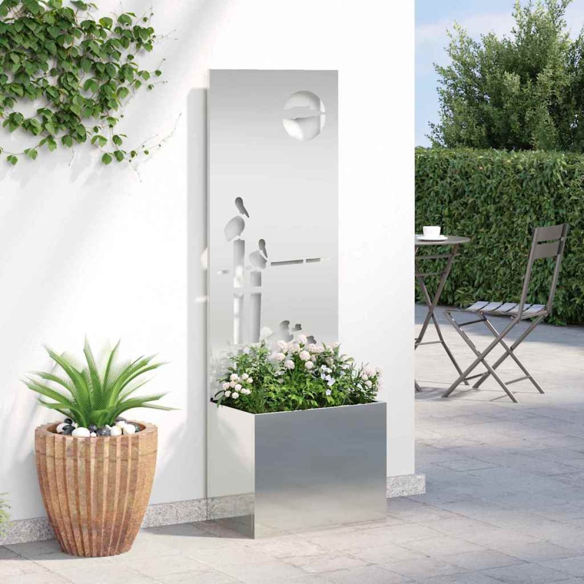 vidaXL Οθόνη Ιδιωτικότητας Κήπου Ασημί 50 x 32 x 150 εκ
