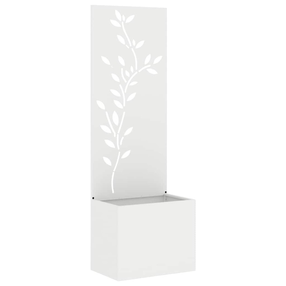 vidaXL Οθόνη Ιδιωτικότητας Κήπου Floral Λευκό 50 x 32 x 150 εκ