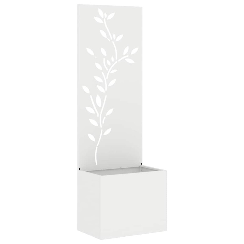 vidaXL Οθόνη Ιδιωτικότητας Κήπου Floral Λευκό 50 x 32 x 150 εκ