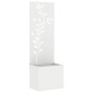 vidaXL Οθόνη Ιδιωτικότητας Κήπου Floral Λευκό 50 x 32 x 150 εκ