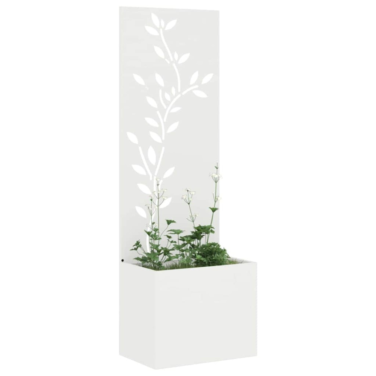 vidaXL Οθόνη Ιδιωτικότητας Κήπου Floral Λευκό 50 x 32 x 150 εκ