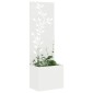 vidaXL Οθόνη Ιδιωτικότητας Κήπου Floral Λευκό 50 x 32 x 150 εκ