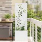 vidaXL Οθόνη Ιδιωτικότητας Κήπου Floral Λευκό 50 x 32 x 150 εκ