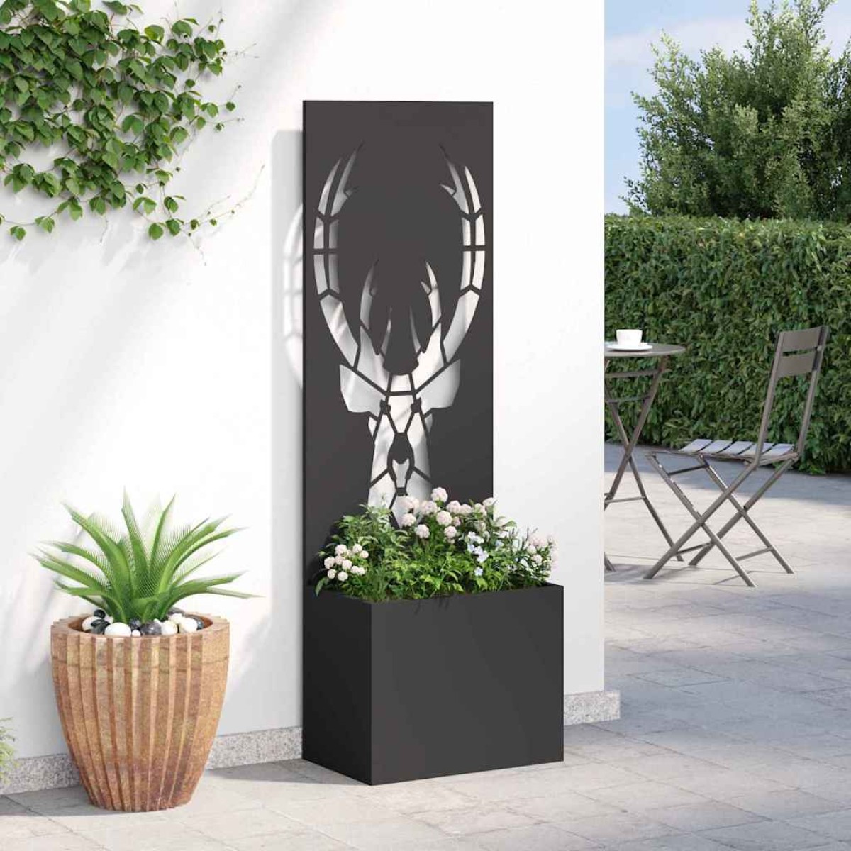 vidaXL Οθόνη Ιδιωτικότητας Κήπου Animal Print Μαύρο 50 x 32 x 150 εκ